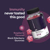 Raspberry flavored Black Elderberry Gummies for immune support