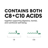 Physician's Choice MCT Oil contains both C8 and C10 acids