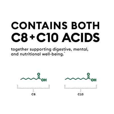 Physician's Choice MCT Oil contains both C8 and C10 acids