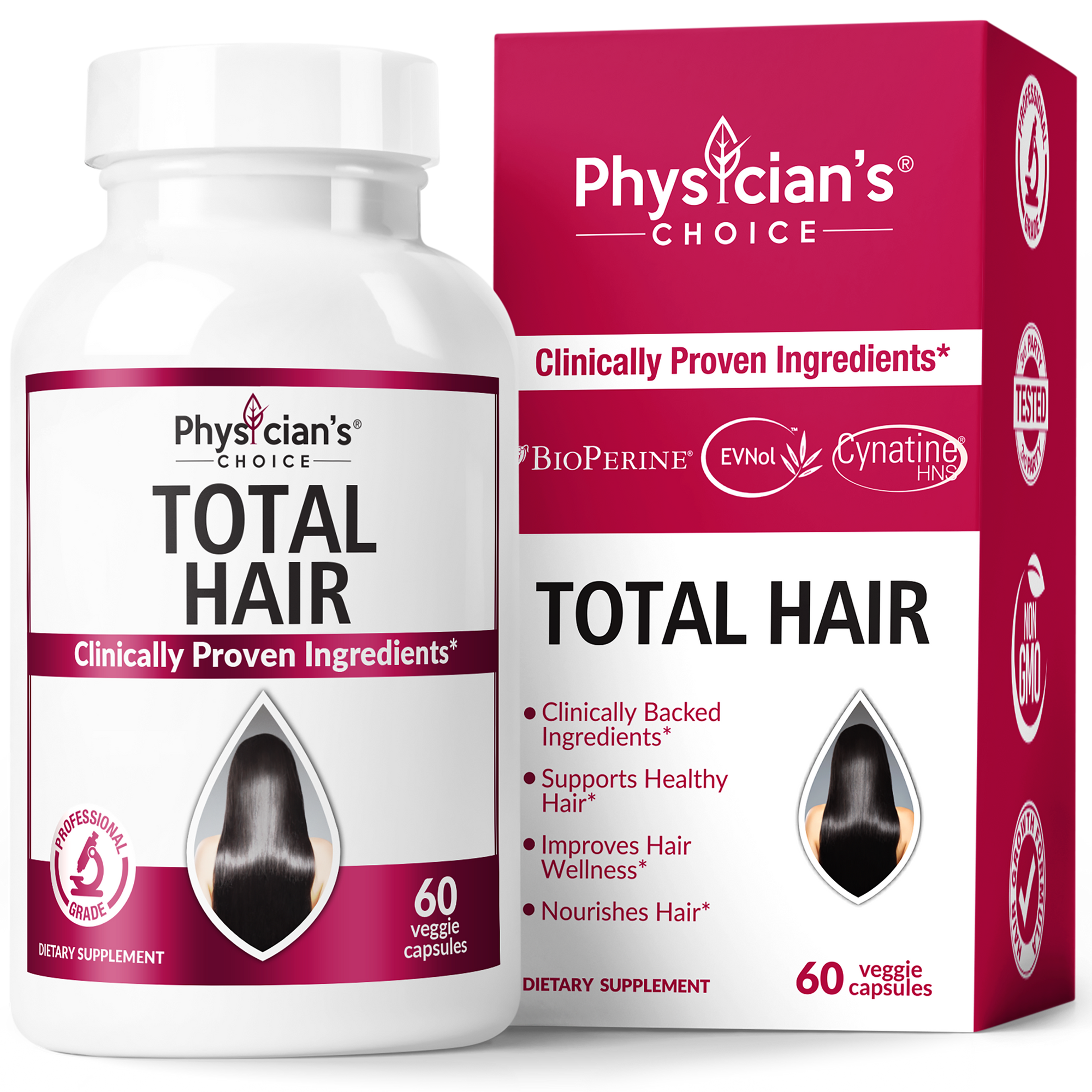 Physician's Choice Total Hair with BioPerine and Cynatine HNS